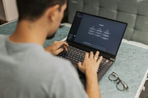 Man using chat gpt on computer